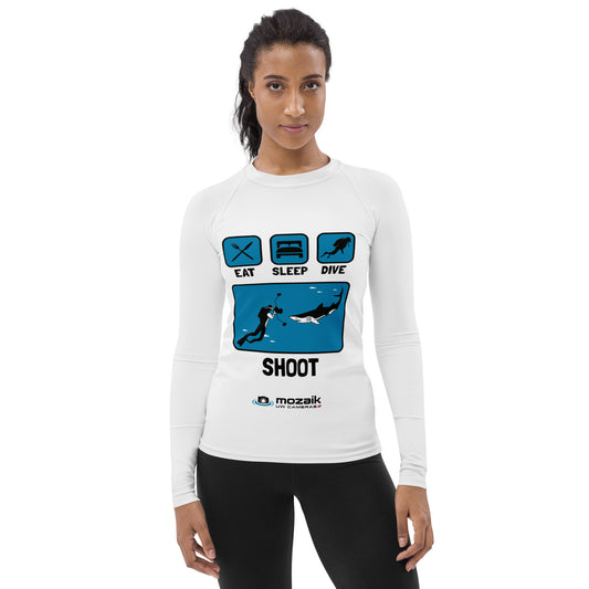 Mozaik Woman's Rash Guard - Eat Sleep Dive Shoot