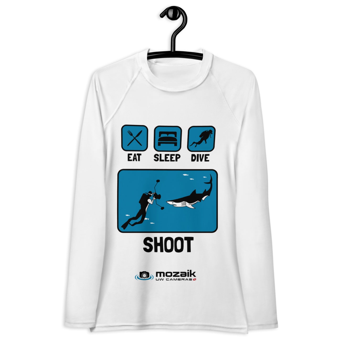 Mozaik Woman's Rash Guard - Eat Sleep Dive Shoot