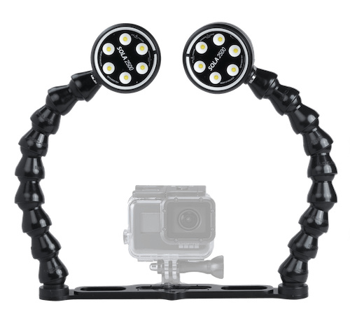 Overstock Dual SOLA Video 2500 Flood - Mounted on a LM Action Tray Light Set