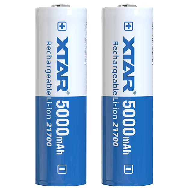 XTAR Dual 21700 5000mAh Rechargeable Li-Ion Batteries