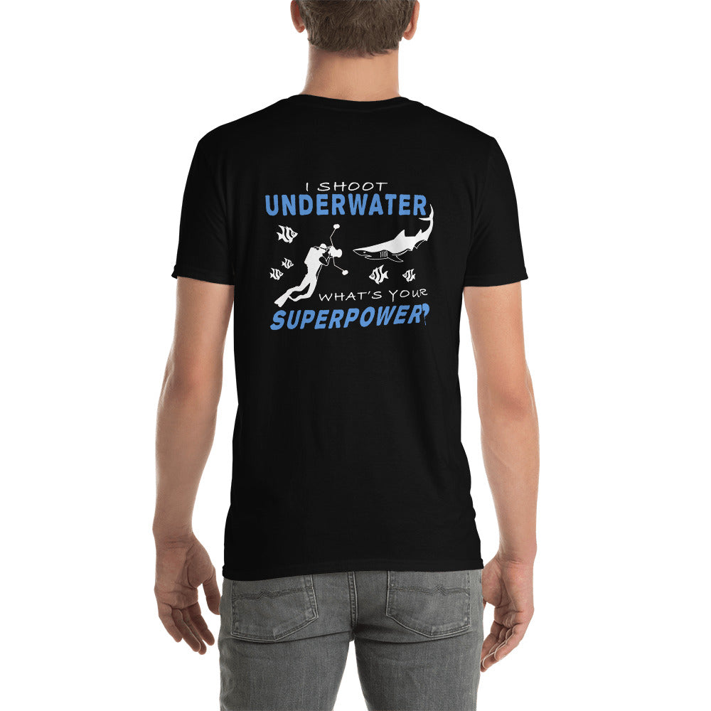 Mozaik's Unisex Tee - Underwater Photography Superpower Dark Back