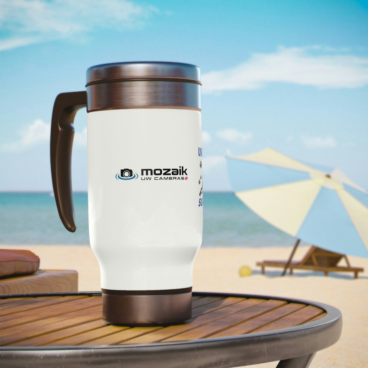 Mozaik Stainless Steel Travel Mug with Handle, 14oz