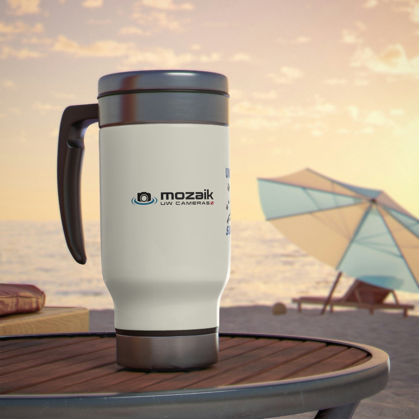 Mozaik Stainless Steel Travel Mug with Handle, 14oz