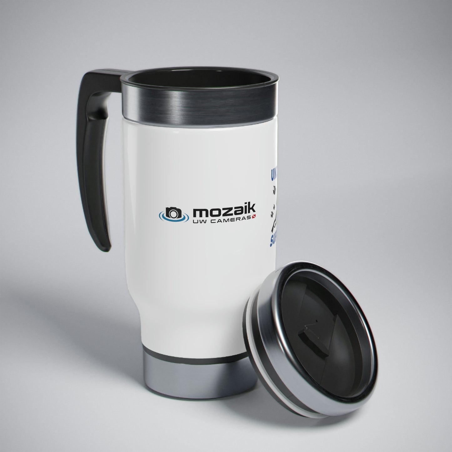 Mozaik Stainless Steel Travel Mug with Handle, 14oz