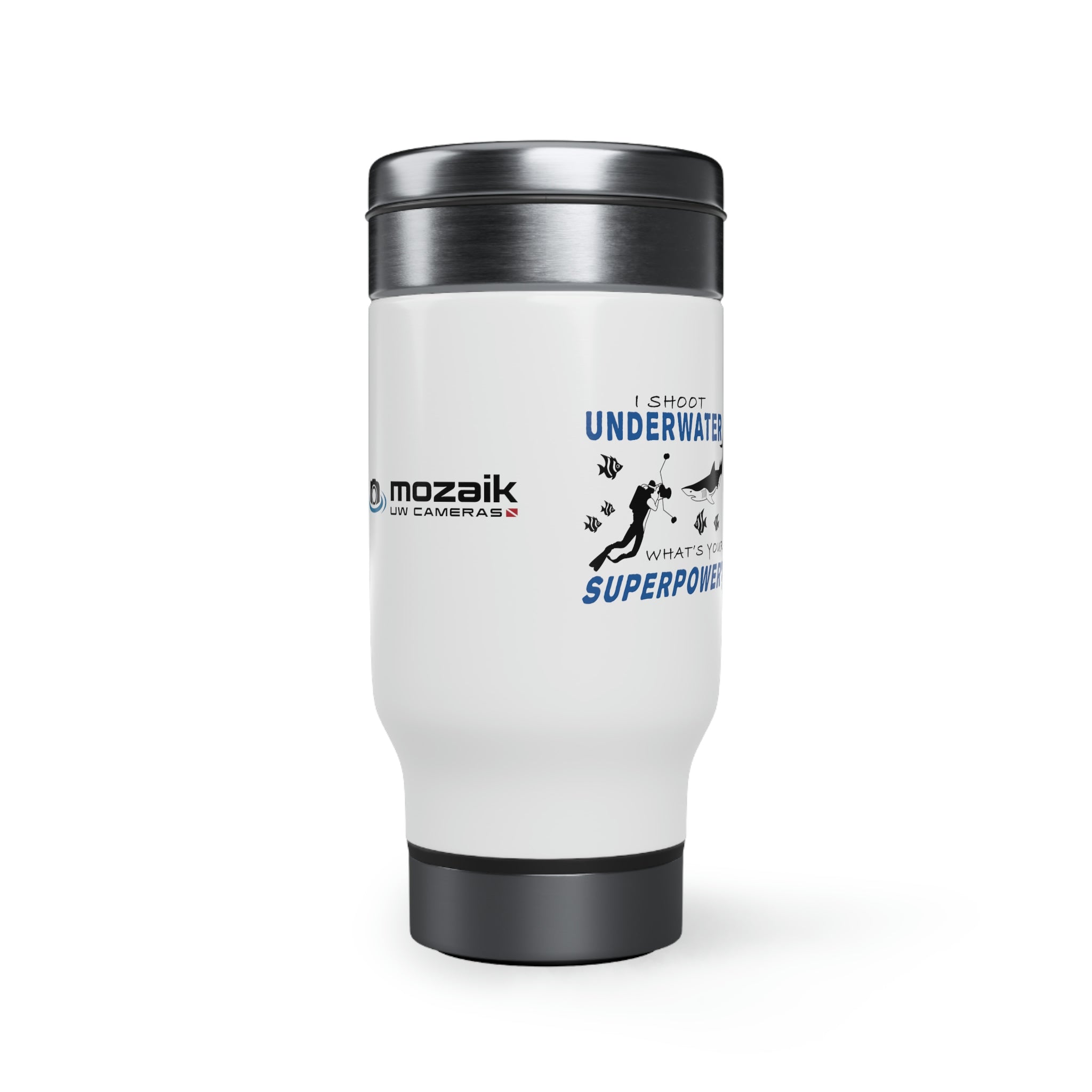Mozaik Stainless Steel Travel Mug with Handle, 14oz